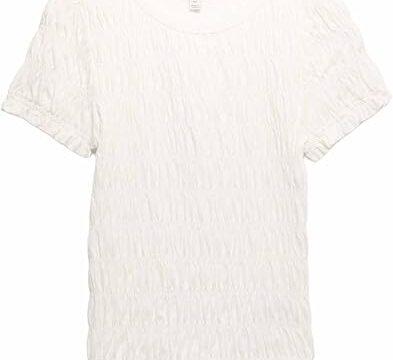 Marks & Spencer Donna Puro Cotone Smocked Dettaglio Top