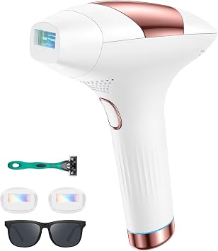 Epilatore Luce Pulsata con Funzione di Raffreddamento a Ghiaccio, Schermo LCD Touch,Modalità di Scorrimento Automatico, Epilatore a Luce Pulsata per Donne e Uomini, Viso, Ascelle, Bikini, Corpo