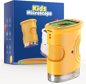 1000X Digitale Microscopio Bambini Portatile: Lente Ingrandimento Tascabile con 2.0″ IPS Pollici ＆ 8 LED Luce – Natale Regalo Bambina 3-8 8-12 Anni Maschio – Idee Giochi Kids