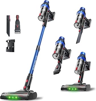 UNINELL HOME UV7 Aspirapolvere senza fili 45Kpa/500W/55min | Aspirapolvere potente per Animali/Pavimenti/Tappeti/Capelli