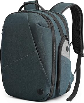 VANKEV Zaino da Viaggio Espandibile Bagaglio a Mano per EasyJet Borsa PC | 30L-38L, Grande Capacità, Zaino Leggero per PC 17 Pollici, Borsa da Viaggio Casual per Uomo e Donna, Blu Ardesia Quantistica