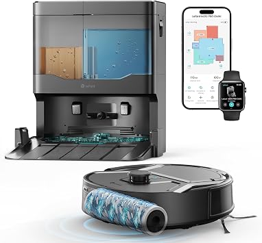 Lefant Robot Aspirapolvere Lavapavimenti Rullo, Aspirazione 20000Pa, Grigio | M210 PRO OMNI, Rullo Autopulente 20cm, Lavaggio Acqua Pulita, Base Multifunzione, Laser dToF, Anti-Groviglio