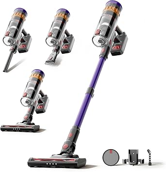 Lefant V1 Aspirapolvere Senza Fili 40000Pa, Scopa Elettrica con LED Touch | Anti-Groviglio, Filtrazione 5 Stadi, 42 Min Autonomia, Batteria Rimovibile, 750ml, per Pavimenti, Tappeti e Peli Animali