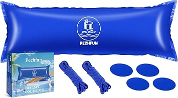 Cuscino Piscina Invernale 120x450cm, Cuscino Gonfiabile Invernale Piscina | Valvola Boston Sicurezza, Corda 15m e Kit Riparazione, PVC Ultra Resistente, Doppia Cucitura per Copertura Invernale Stabile
