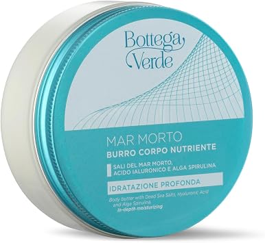 Bottega Verde – Burro Corpo Idratante, con Sali del Mar Morto, 150 ml | Con Acido Ialuronico e Alga Spirulina, Idratazione Profonda, Pelle Morbida e Tonica, Pelle Secca e Molto Secca