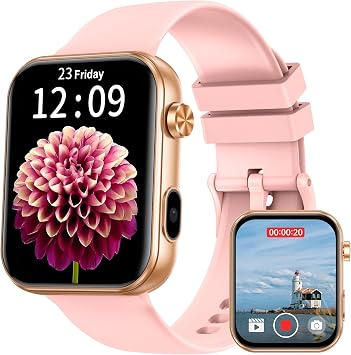 Orologio Smartwatch Donna con Videocamera Foto: 1.91″ Dynamic Quadrante Smart Watch per Cuffie Bluetooth Chiamate Musica Funzioni con Sonno Fitness Contapassi 256 MB di RAM Watches per IOS e Android