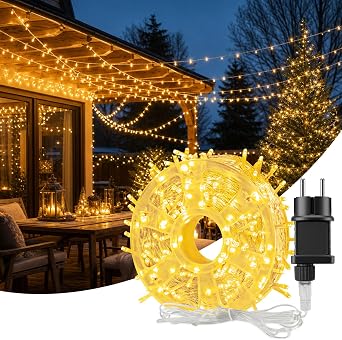Hoteril Luci Natale Esterno, 40M 370 LEDs Luci Albero di Natale Impermeabile, Lucine da Esterno Giardino per Adatto a Giardino, Natale, Natalizie Albero, Nozze, Feste