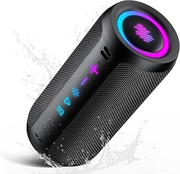 TIMU Cassa Bluetooth Portatile 25W con Bassi Potenti | Bluetooth 5.4, 2 Modalità EQ, Impermeabile IPX7, TWS, 24 Ore di Riproduzione, Luci RGB, AUX/TF