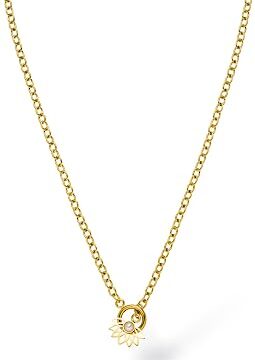 Purelei Collana a Y da donna con ciondolo a forma di loto, elegante collana in acciaio inox, catena a maglie in filigrana, moderna collana, gioiello regalo per donne