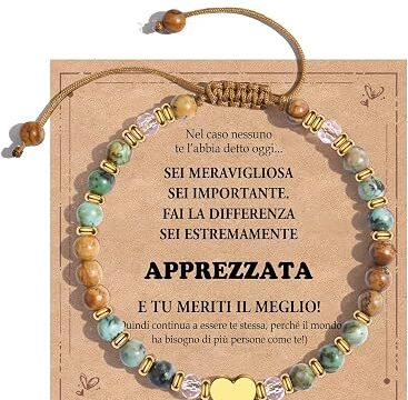 CheersLife Bracciale Donna Bracciale Pietre Naturali Donna | Braccialetti Amicizia Regalo Amica Donne Regalo Compleanno Laurea Natale per Amica Sorella Figlia