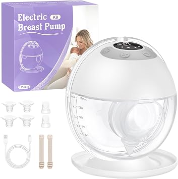 Haokoo Tiralatte Elettrico Senza Mani, Indossabile e Discreto, 1 Pezzo | Portatile, 229 g, 4 Modalità 12 Livelli, 7–8 Sessioni per Carica, 5 Flange 17–27 mm, Anti-Perdita, <40 dB, Senza BPA