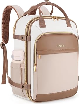 ETRONIK Zaino Ryanair 40x30x20, Estendibile Zaino da Viaggio per Donna 30L | 24L-30L Impermeabile Zaino Ryanair Adatto a PC Portatile 15,6, Bagaglio a Mano 40x30x20 per easyJet & ITA Airways, Kaki