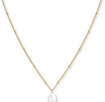 GD GOOD.designs Collana di Perle da Donna con Vere Perle d’Acqua Dolce | Collana Regolabile con Ciondolo a Perla (40-45 cm) | Acciaio Inossidabile Placcato Oro 18K | Impermeabile