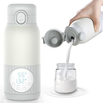 APZOKI Scaldabiberon portatile per bambini in viaggio, batteria da 380 ml, per latte materno, acqua 10000 mAh, riscaldamento rapido, controllo preciso della temperatura 100W lunga durata della (2026)