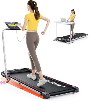 Tapis Roulant Elettrico Piehevole, 6 IN 1 Tapis Roulant Salvaspazio, Inclinazione 9%, 12 km/h, 2.5HP, Tapirulan con 2 Display LED, APP, Due Modalità di Controllo
