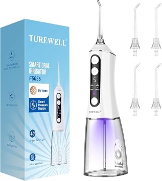 TUREWELL Water Flosser with UV Mode, Portable Oral Irrigator for Teeth