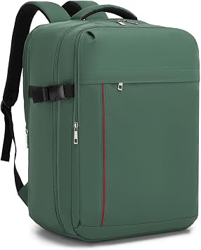 KONO Zaino 45x36x20 Ryanair Bagaglio a Mano 32L, Zaino da Viaggio Aereo | Antifurto Borsa da Cabina, Leggero Impermeabile con Scomparto Laptop 17.3 Pollici, per Uomo Donna Viaggi Weekend, Verde