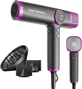 Faszin Asciugacapelli Professionale 110.000 RPM Ionico Leggero (Ardesia)