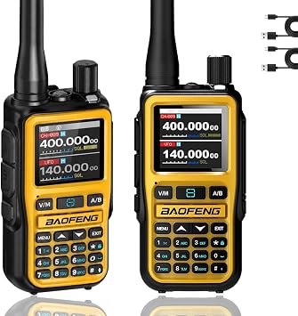 BAOFENG UV-5R Mini VHF/UHF, radio amatoriale, set di 2, 999 canali | Ricezione pneumatici AM, radio FM, programmazione Bluetooth, funzioni di scansione, Dual Watch e ricarica USB-C