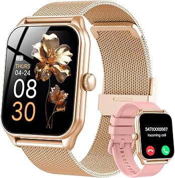 Smartwatch da donna con funzione telefonica, touch screen da 1,83″, fitness tracker, 120+ modalità sportive, IP68, impermeabile, smart watch con frequenza cardiaca, monitor del sonno, contapassi