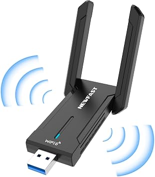 NEWFAST 5400Mbps Chiavetta WiFi per PC Fisso, USB WiFi 6E Antenna WiFi USB | Tri-Band 6/5/2,4GHz Chiavetta WiFi 6 Supporta Windows 11/10, USB3.0, OFDMA, MU-Mimo, WPA3 (NF-U353)