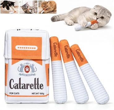 schlafhimmel Catarette – Giocattolo per gatti, erba gatta per interni | Tre bastoncini giocattolo per gatti di alta qualità, per interni ed esterni, resistenti alla masticazione
