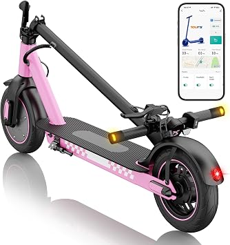 ApexSurge Monopattino Elettrico per Adulti – Velocità Massima 25 KM/H, Motore 350/500W, Pneumatici Solidi 8.5/10”, Autonomia Massima 35/40/45KM, Doppio Freno, APP, Pieghevole e Carico Massimo 120 KG