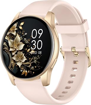 AcclaFit Smartwatch Uomo Donna con Chiamate Bluetooth, Orologio Fitness Rotondo da 1,38″ con 147+ Modalità Sportive, Cardiofrequenzimetro, Sonno, IP68 Impermeabile, Compatibile con Android iOS