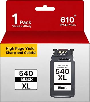 PG-540XL Cartucce Sostituzione per Canon 540 XL per Canon MG3650s 1-Pack | Cartucce PG-540XL 540 XL Nero, Sostituzione per Canon MG3650s MG3650 TS5151 MX475 TS5150 MG3600 MX395 TS5100 MG4250 MX535