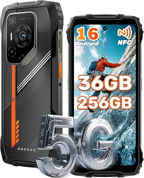 Rugged Smartphone 5G Android 16, 36GB+256GB/2TB, 50MP+32MP, 20MP Night Vision, 6,78″ FHD+ 120Hz, Telefono Indistruttibile IP68/IP69K, Dimensity 6300, 7500mAh/33W, Dual SIM/NFC/GPS, 5 Anni di Garanzia
