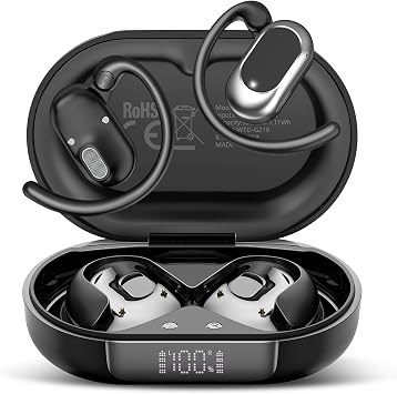 STECEi AI Cuffie Traduzione Simultanea, 4-in-1 Auricolari Traduttori Istantanei con 164 Lingue e 7 Modalità, Bluetooth 5.4 Open Ear con ENC, Codice Autorizz Permanente, IPX7 per Viaggi, Nero Corvo