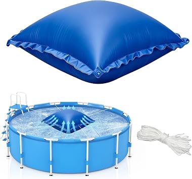 TZEKING 1PCS Cuscino Piscina Invernale 4 Piedi,1 Corde di Fissaggio Lunghe 15 Metri,Cuscino di Copertura per Piscina,Cuscino d’Aria per Piscina Invernale,Cuscino GGonfiabile per Fuori Terra Cuscino