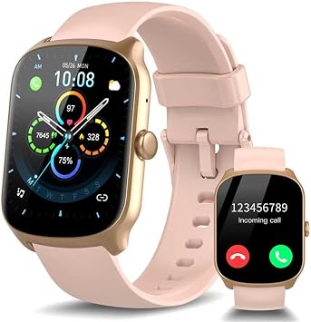Smartwatch Uomo Donna, Schermo Curvo HD da 1,95” Orologio Smartwatch con Effettua/Risposta Chiamate, 112 Sportive Smart Watch con Contapassi/Sonno/Cardiofrequenzimetro, Impermeabile IP68, Rosa