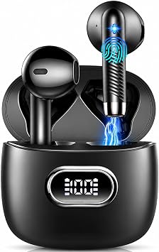 2026 Cuffie Bluetooth 5.4, Auricolari Bluetooth Stereo HiFi Con 4 ENC Microfoni Anti-Rumore, Durata 50 Ore Cuffiette In Ear