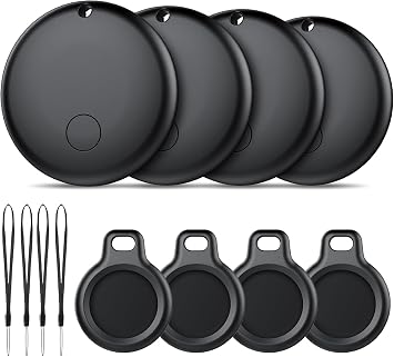 Tracker Tag Android Smart Tag, localizzatore di chiavi compatibile con Google il mio dispositivo (solo Android), Bluetooth Key Finder per bagagli, borse, valigie, portafogli (confezione da 4)