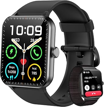 Blackview Smartwatch Uomo Donna, Effettua e Rispondi alle Chiamate,1,85” Orologio Intelligente 100+ Modalità Sportive/Sonno/Cardiofrequenzimetro/SpO2 per Android IOS