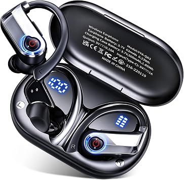 2026 Cuffie Bluetooth 6.1 Sport, Auricolari Bluetooth con 6D Bass Stereo, 120 Ore Cuffie In Ear Cancellazione Rumore ENC e 4 HD Mics, HiFi Cuffiette LED Display, IP7 Impermeabile Cuffie Senza Fili